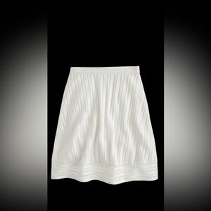 J. Crew Striped Eyelet White Skirt Women’s size 6 zip/ hook and eye closure NEW